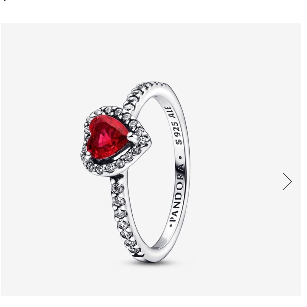 🔥 JULY 🎂 BIRTHDAY!!
Sz 7 PANDORA Ruby red gem elevated heart ring silver 925 $95